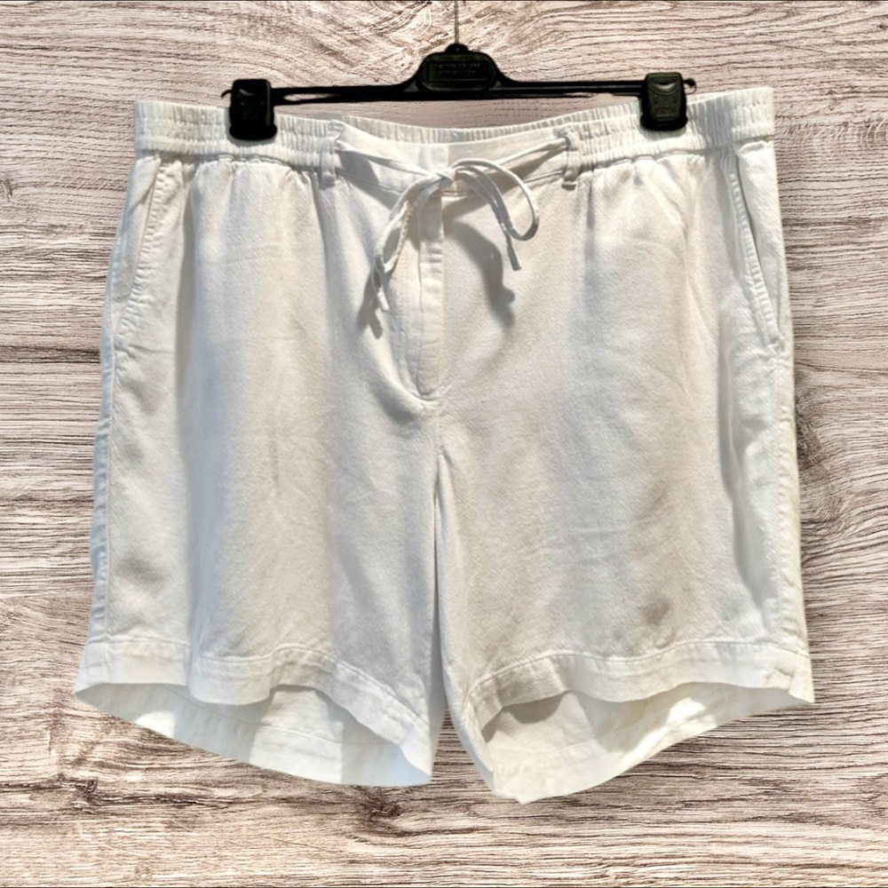 Talbots Easy Drawstring Shorts Size 16w White Lin… - image 1